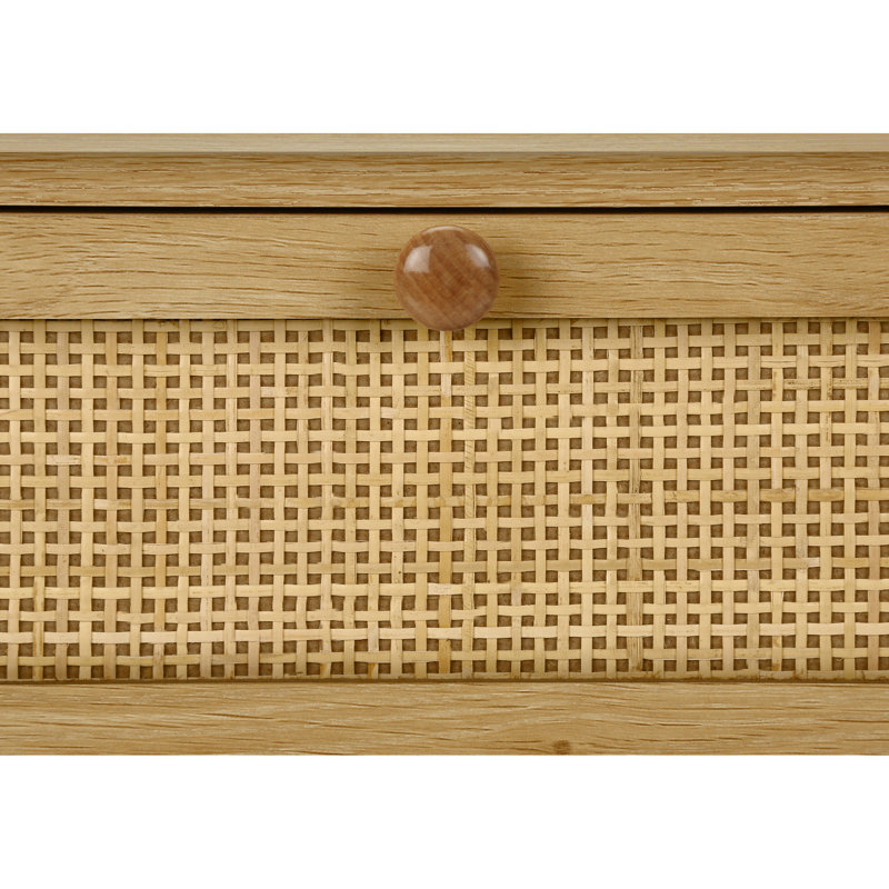 Table d'appoint simple à 2 niveaux de 18 pouces de largeur avec stratifié naturel et porte pour le salon de la chambre à coucher