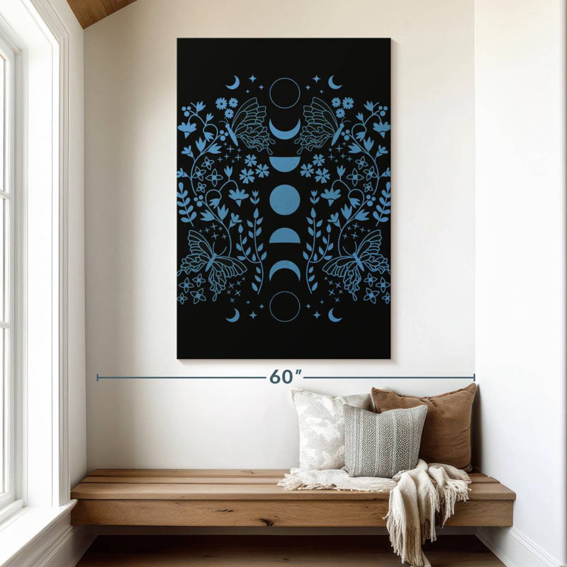 Oberle Spring Moon In Blue, 51" H x 34" W