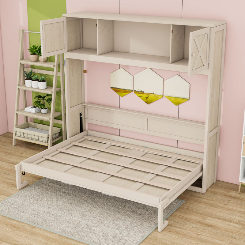 Lit escamotable double avec armoires