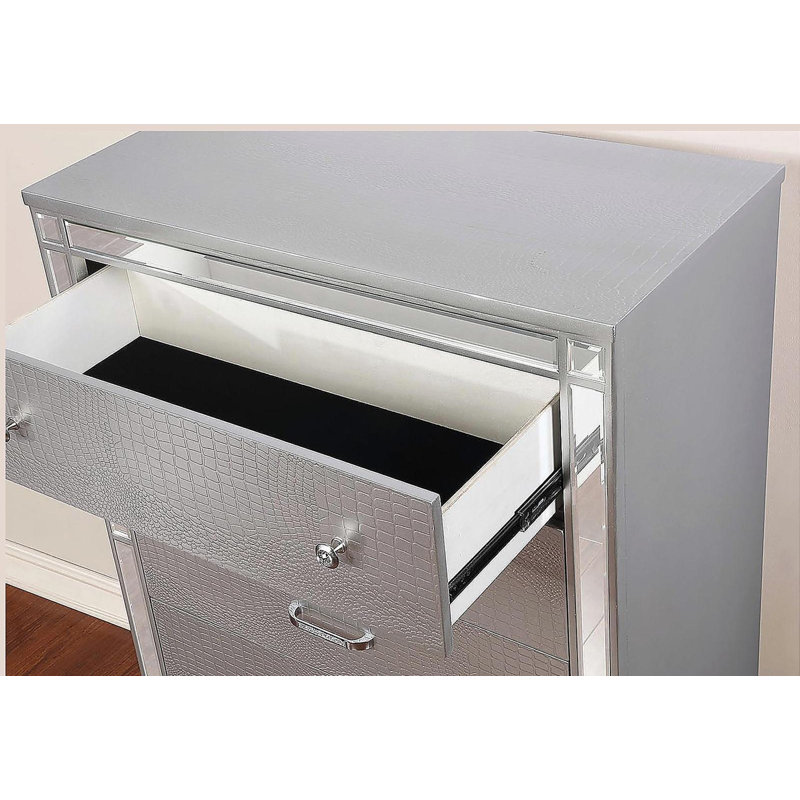 Table de chevet argentée 1pc, Argent argent