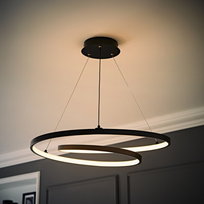 Cesaria 1 - Light Matte Black LED Geometric Pendant