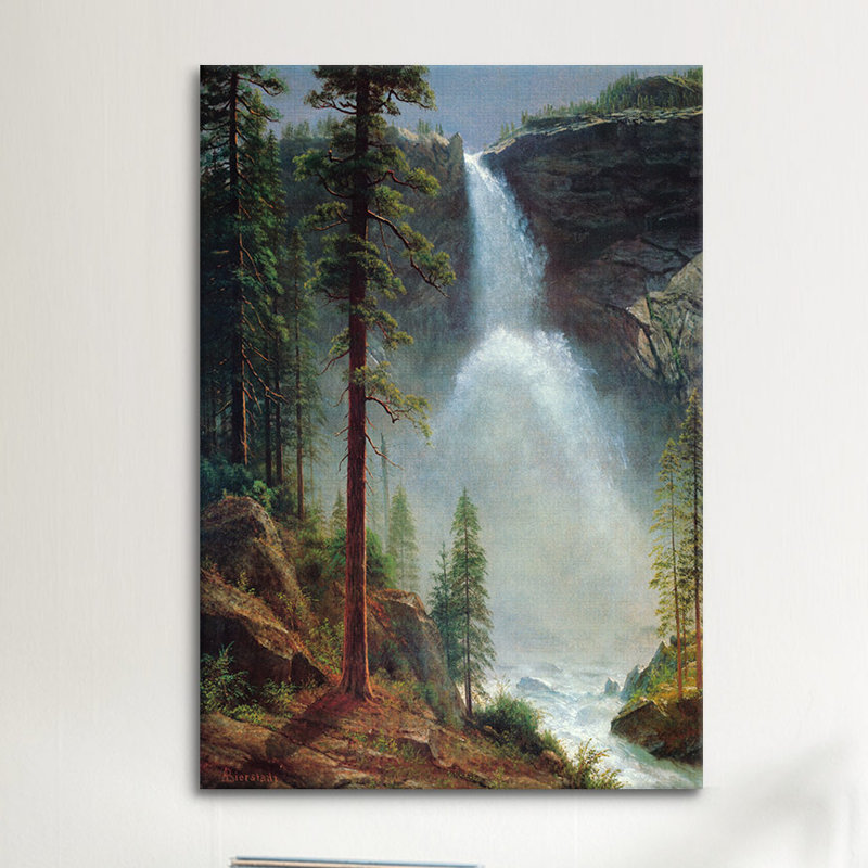 « nevada chute » par albert bierstadt,, reproduction d’art sur toile, H 40 po x l 26 po x P 1,5 po, Toile tendue, Non mat