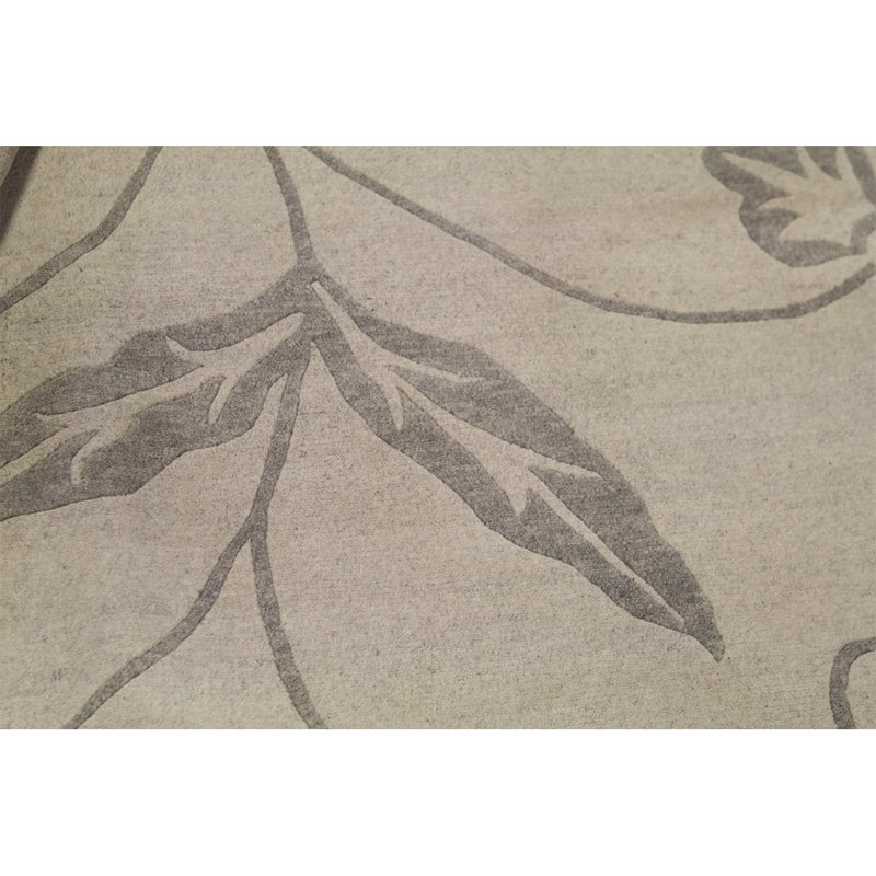 Wool Floral Area Rug in Gray