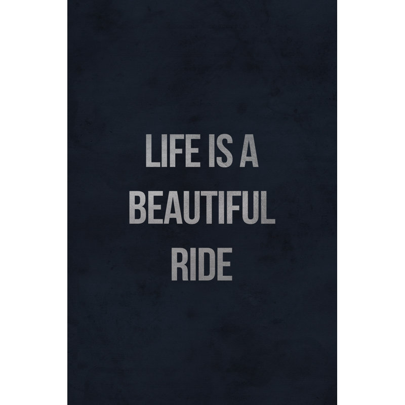 Reproduction d’art textuel sur toile tendue « Life is a beautiful Rider III », H 12 po x l 8 po x P 1,5 po