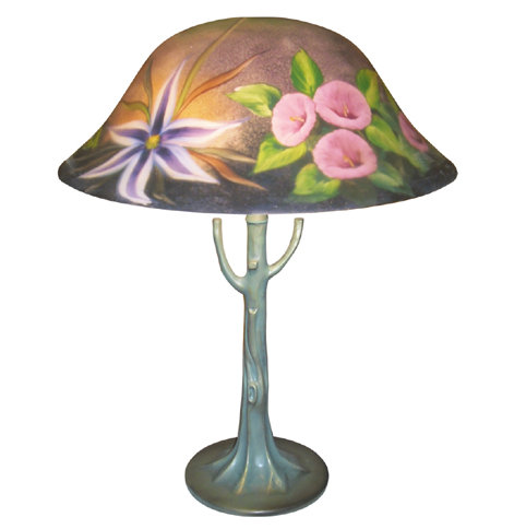 Lampe de table rétro peinte peinte de jardin floral 23 po