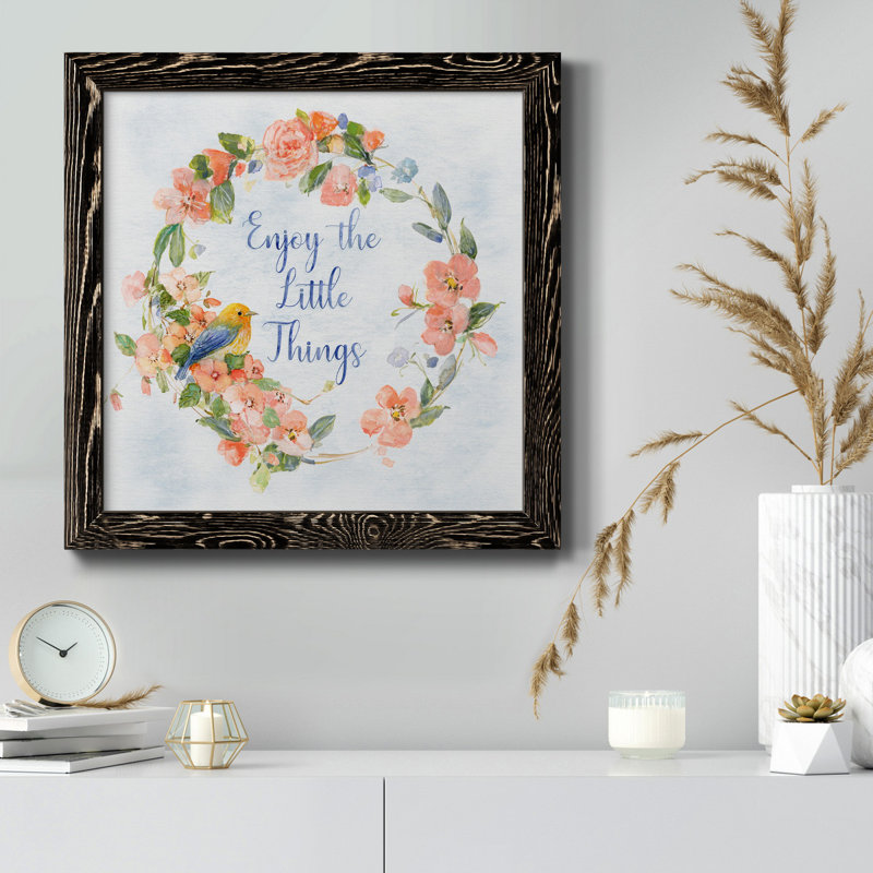 Summer Blooms - Peinture sur toile encadrée, H 20 po x l 20 po x P 1,5 po, Cadre noir