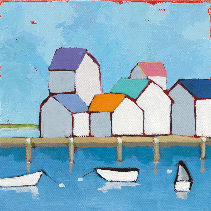 The Wharf by Phyllis Adams - Wrapped Canvas Painting, 51cm H x 51cm W
