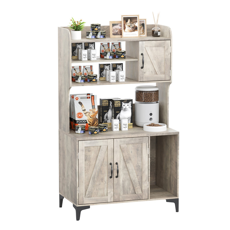 Meuble de litière pour chat Modern Modern, Light Grey