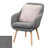 Charlie Wingback Sherpa Armchair with Solid Wood Legs-1106569846