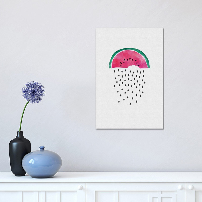 Watermelon Rain 1 Piece Wrapped Canvas Wall Art, 30.48 cm H x 45.72 cm W