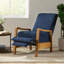 Fauteuil inclinable manuel sophistiqué en bois et tissu pour une détente ultime
