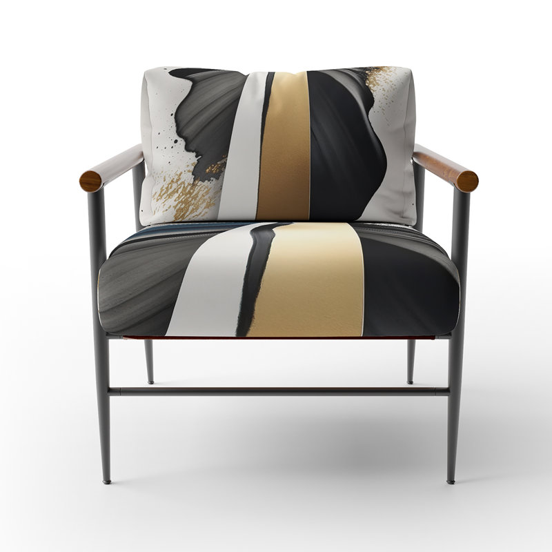 Fauteuil rembourré moderne noir et doré Expression VII