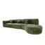Canapé incurvé moderne de 140 pouces avec mousse haute densité, 3 éléments, orientation droite, entièrement assemblé, 4 places pour un espace de vie spacieux et relaxant.