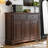 Nut-brown Solid Wood Shoe Storage Bench