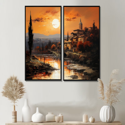 Italie, Toscane, couchers de soleil I - grande décoration murale Italie