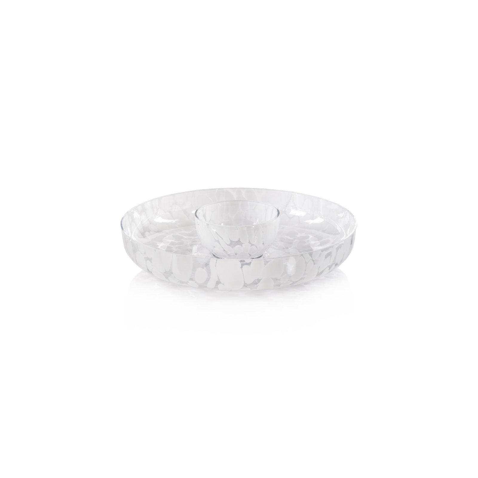 Kel Round Glass Chips And Dip Platter