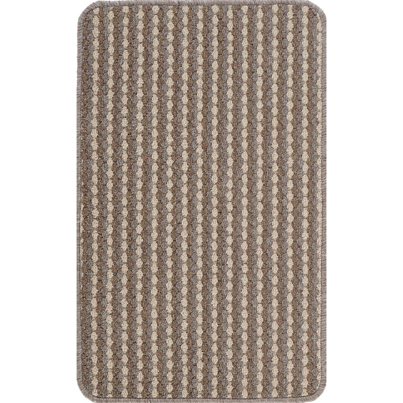 Ridhaan Non-Slip Striped Doormat, Beige, Rectangle 57W x 120L cm