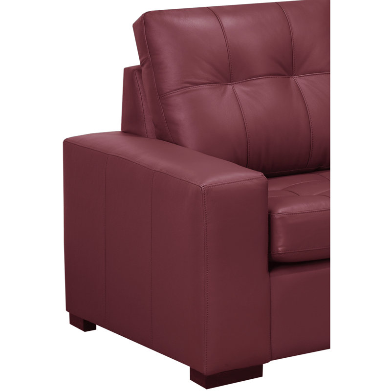 Canapé modulaire en cuir Yeprad, Face à la droite, Cuir rouge marron assorti