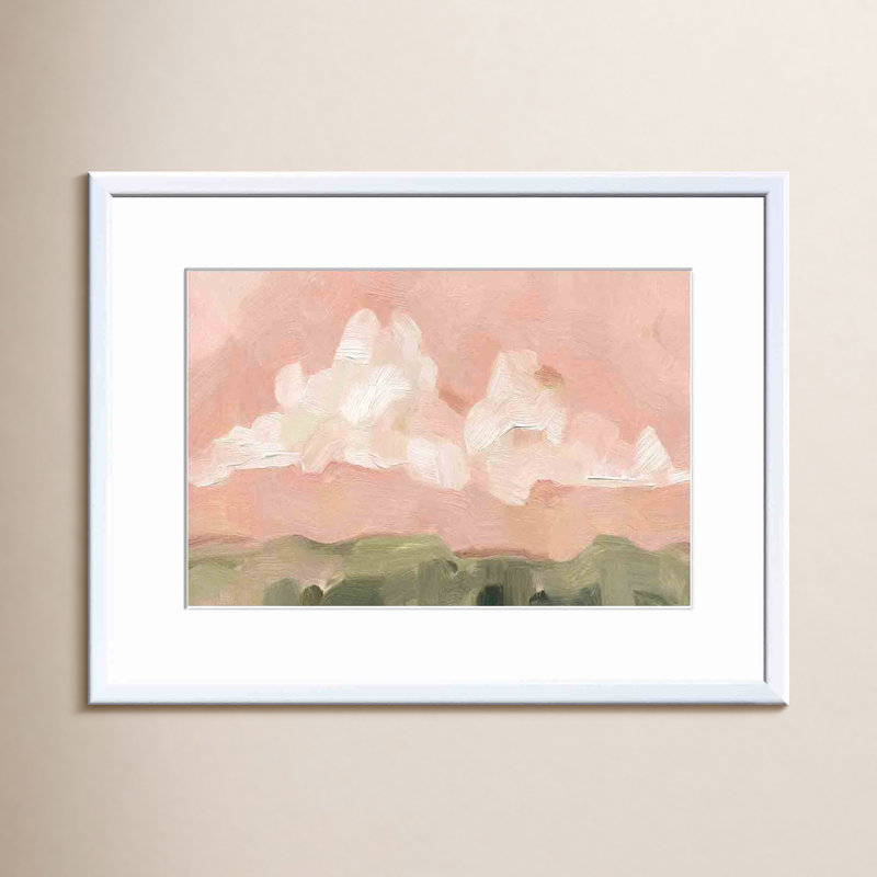 Pink Haze Sunset I by Emma Scarvey, White, 32"H x 48"W