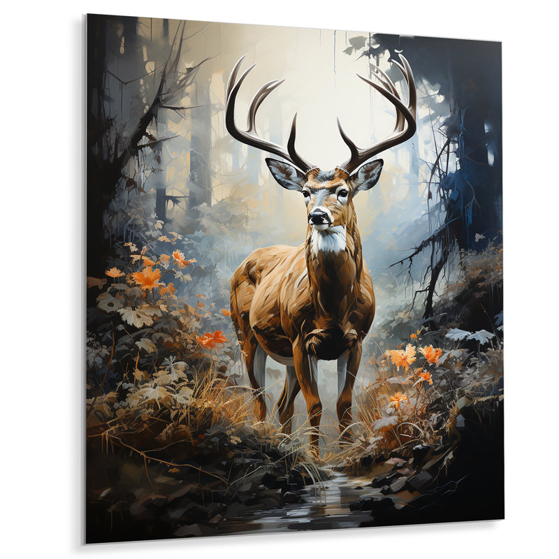 Deer Dappled Twilight - animaux, art mural en métal, salon, H 20 po x l 12 po x P 1 po