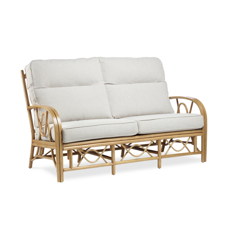 Nadette 3 Seater Sofa, Smooth Beige, Polyester, Light Oak