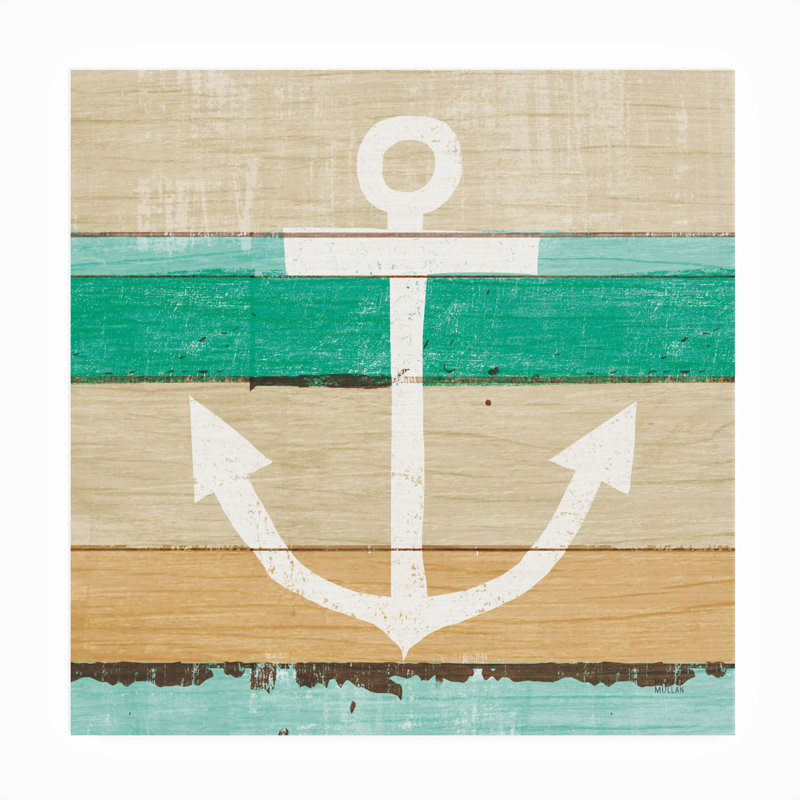 Décoration murale d'extérieur toutes saisons Adileni «Beachscape III Anchor Green», L 18 po x H 18 po