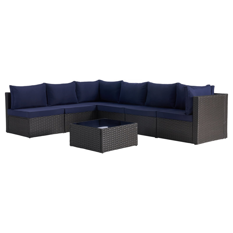 Ensemble de conversation pour 6 personnes, Brun, Rouge