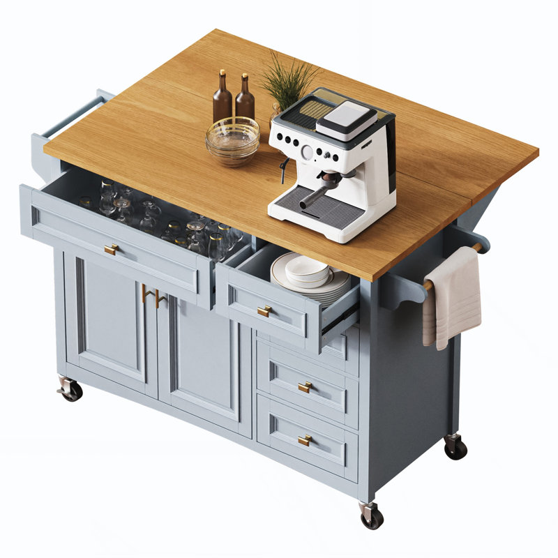 Îlot de cuisine avec abattant, Bleu