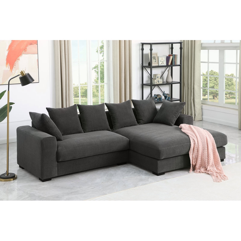 Canapé modulaire 3 pièces Naomi, Gris foncé