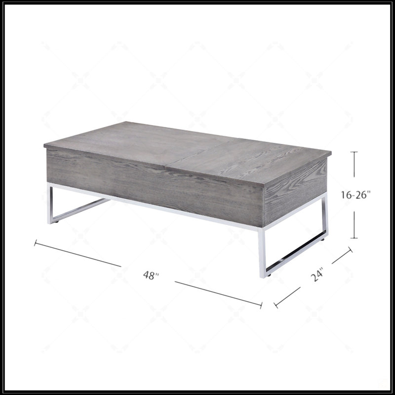 Table basse rectangulaire avec plateau relevable
