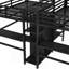Lit mezzanine simple au-dessus d'un lit simple en métal avec bureau double, armoire et tablettes avec prise électrique pour économiser de l'espace et réduire le bruit-1692493598