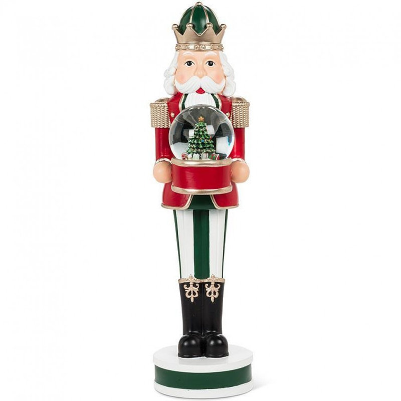 Large Nutcracker Holding Snow Globe
