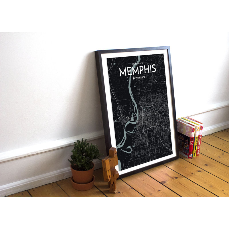 Memphis City Map - No Frame Print, 43.2cm H x 27.9cm W x 0.1cm D