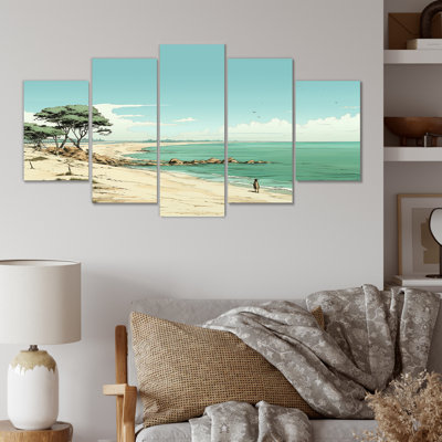  «Beach Horizon Line In France - Coastal Minimalisme Multipanel, art mural pour le salon