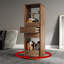 Bibliothèque rotative en bois massif Nut-Brown