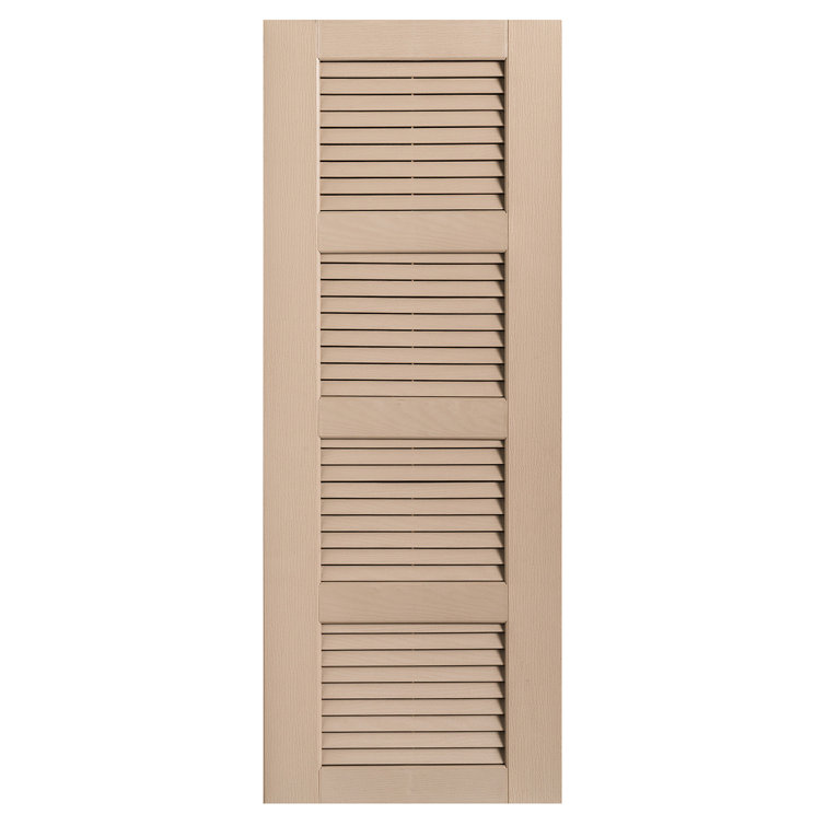 Straight Top Full-style Open Louvre Shutters Pair
