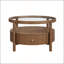 Table basse ronde en bois massif avec plateau de rangement en verre massif, table de centre circulaire moderne Mid-Century à 2 niveaux, table basse en bois de noyer pour le salon