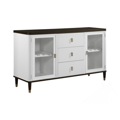 Armoire de service Carene avec détails en verre trempé et rangement spacieux