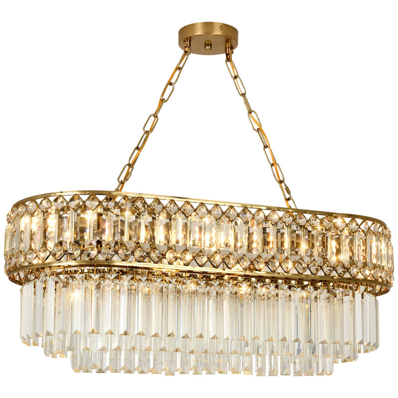 Lustre empire en métal et métal à 8 lumières l 29,5 po Jasya , Laiton