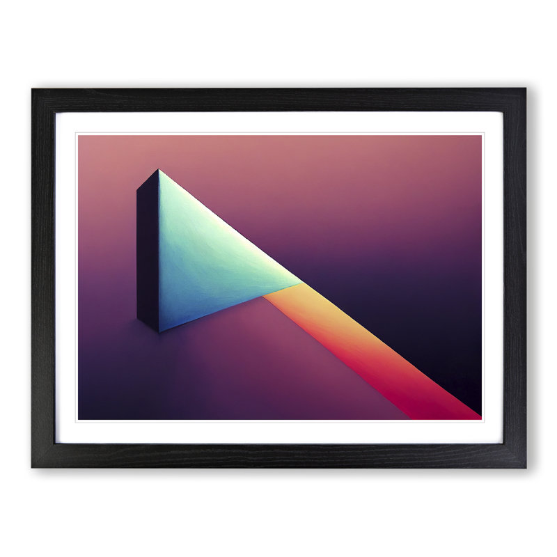 Minimalism Abstract Art - Single Picture Frame Print, Black, 46cm H x 64cm W x 2cm D