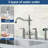 Double Handle Bridge Kitchen Faucet With Faucet-side Sprayer In Brushed Nickel-125999853