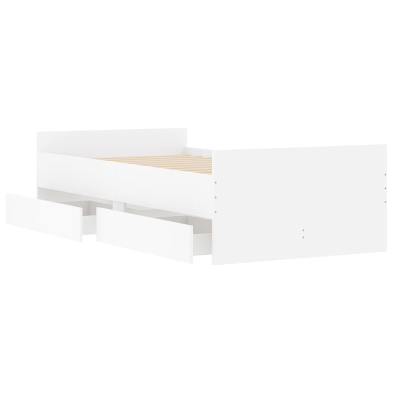 Nikash Bed, White, Single ( 90 x 190 cm)