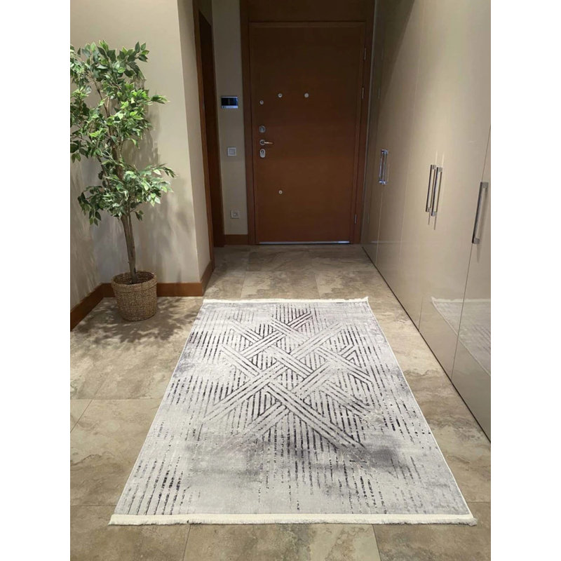 Tapis en coton Landree avec envers antidérapant, Rectangle 3 pi 11 po x 5 pi 11 po
