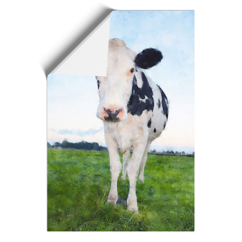 Black And White Cow - No Frame Painting, 30cm H x 21cm W x 0.1cm D