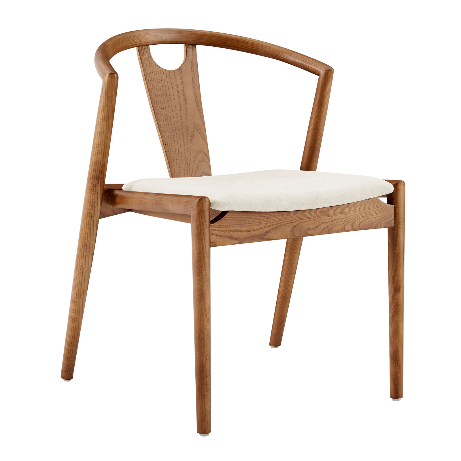 Ambra Dining Chair, Natural/Walnut Stained, 1
