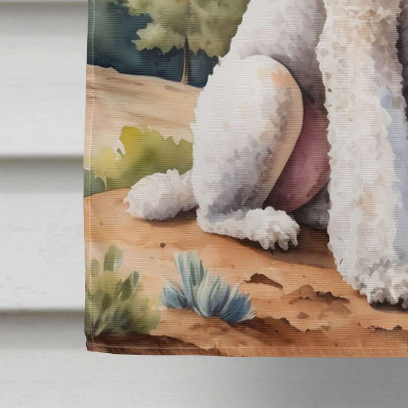 Drapeau Cowboy Welcome House, Caniche bleu
