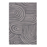 Abstract Area Rug in Gray/Ivory