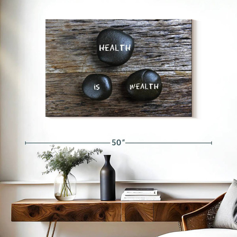Alcaraz Health Is Wealth Stones, H 26 po x l 39 po