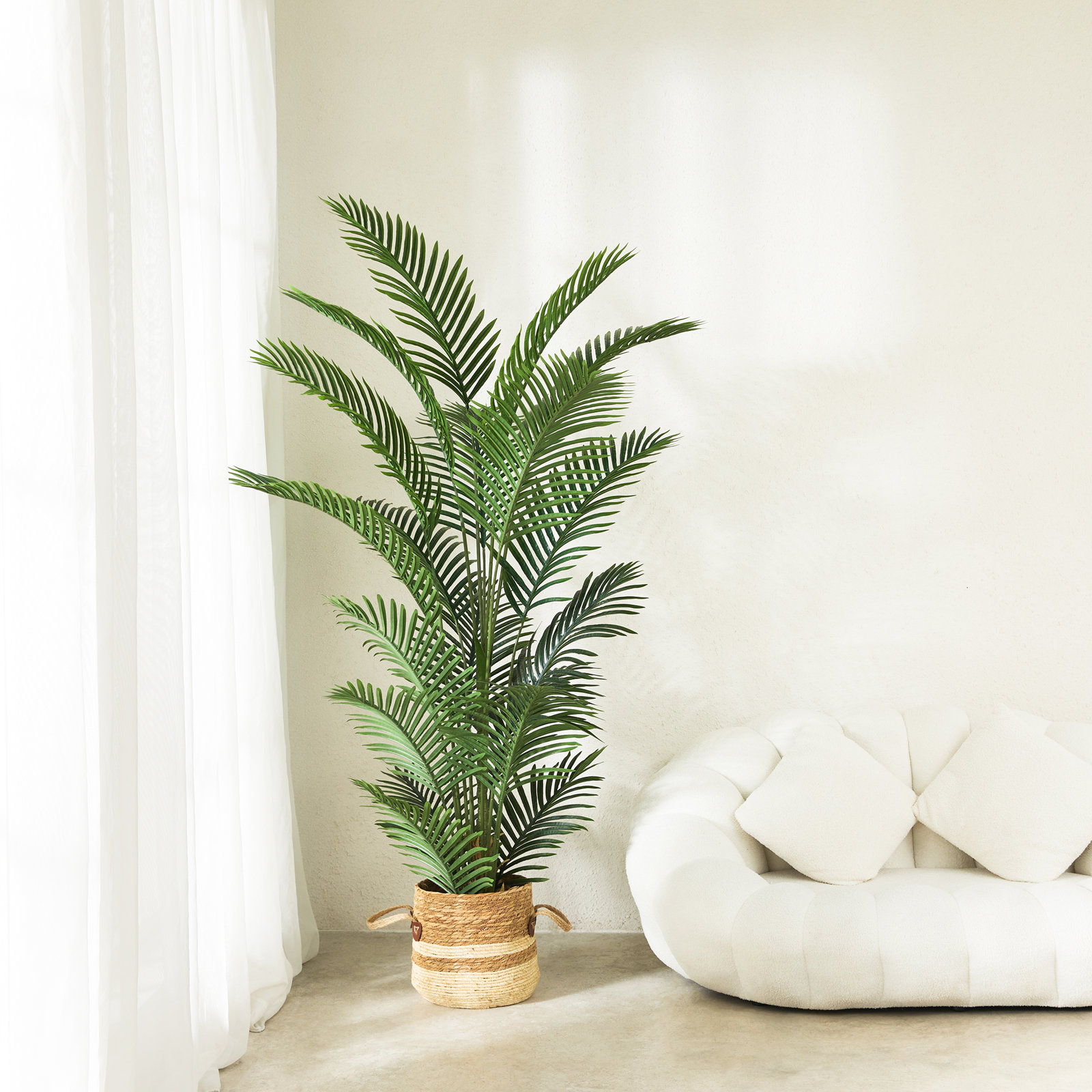 Adcock Palm Tree in Pot, 72" H x 25" W x 25" D, 1