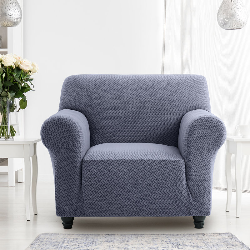 Durable Spandex Stretch Sofa Cover - Jacquard Pattern Sofa Slipcover & Furniture Protector, 179cm H x 165cm W - (1 Seater)